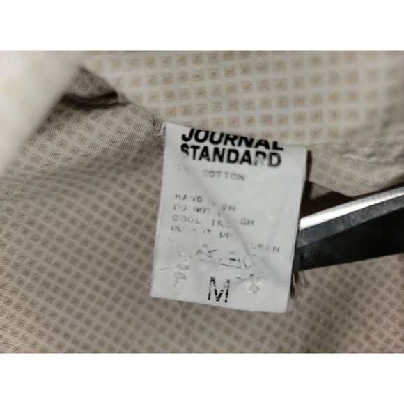 Journal Standard Mens Medium Slim Fit Dress Shirt Button Down Check White Orange - Picture 3 of 14